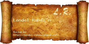 Lendel Rabán névjegykártya